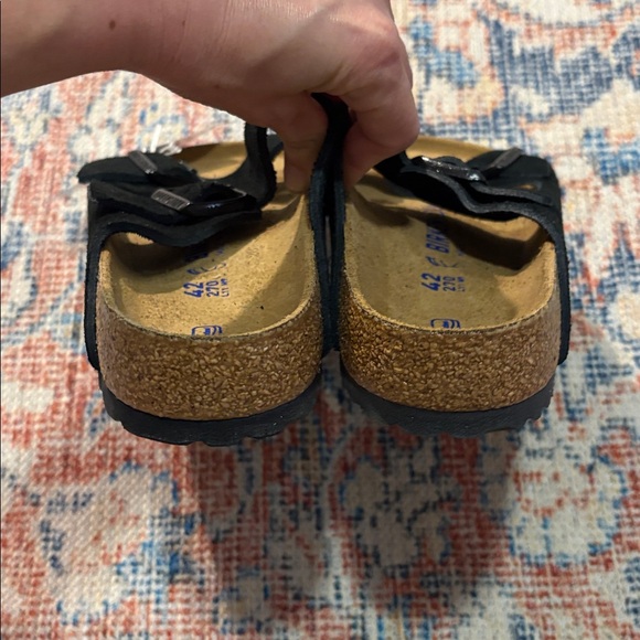 Birkenstock Arizona Suede Sandals in Black SZ 42 Ladies 11 Men’s 9 NEW - Picture 3 of 5